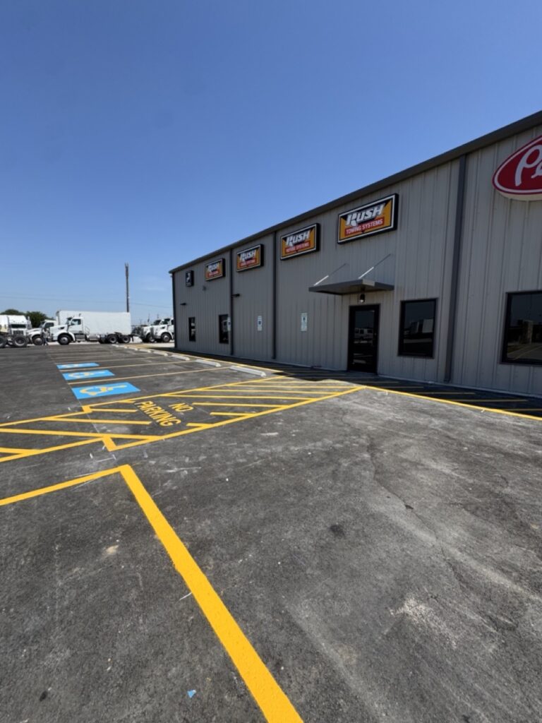 Striping at Rush Trucking Converse Texas Business