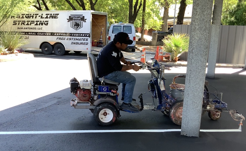 Line Striping process lane paint San Antonio